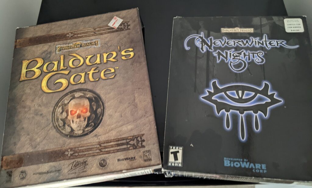 baldur's gate neverwinter nights boxes