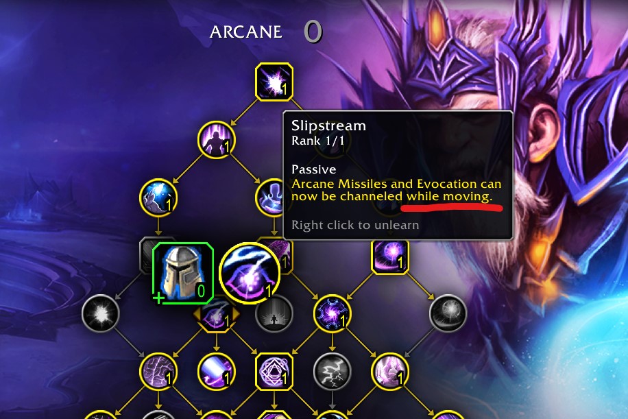 arcane talents with an option to cast channeled spells while moving